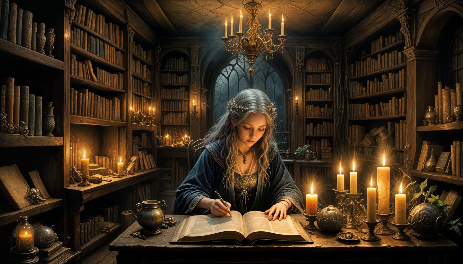 Whimsical Fantasy Study in Warm Golden Light