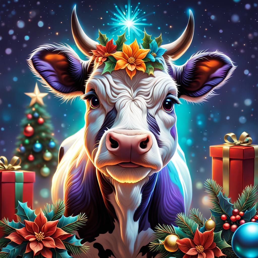 The Milka Cow wrapped in Gifts.