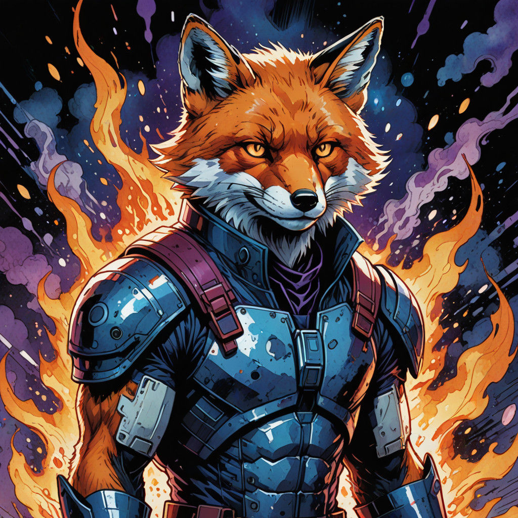 Malicious Fox Villain Unleashes Telekinetic Fury in Neon-Lit...