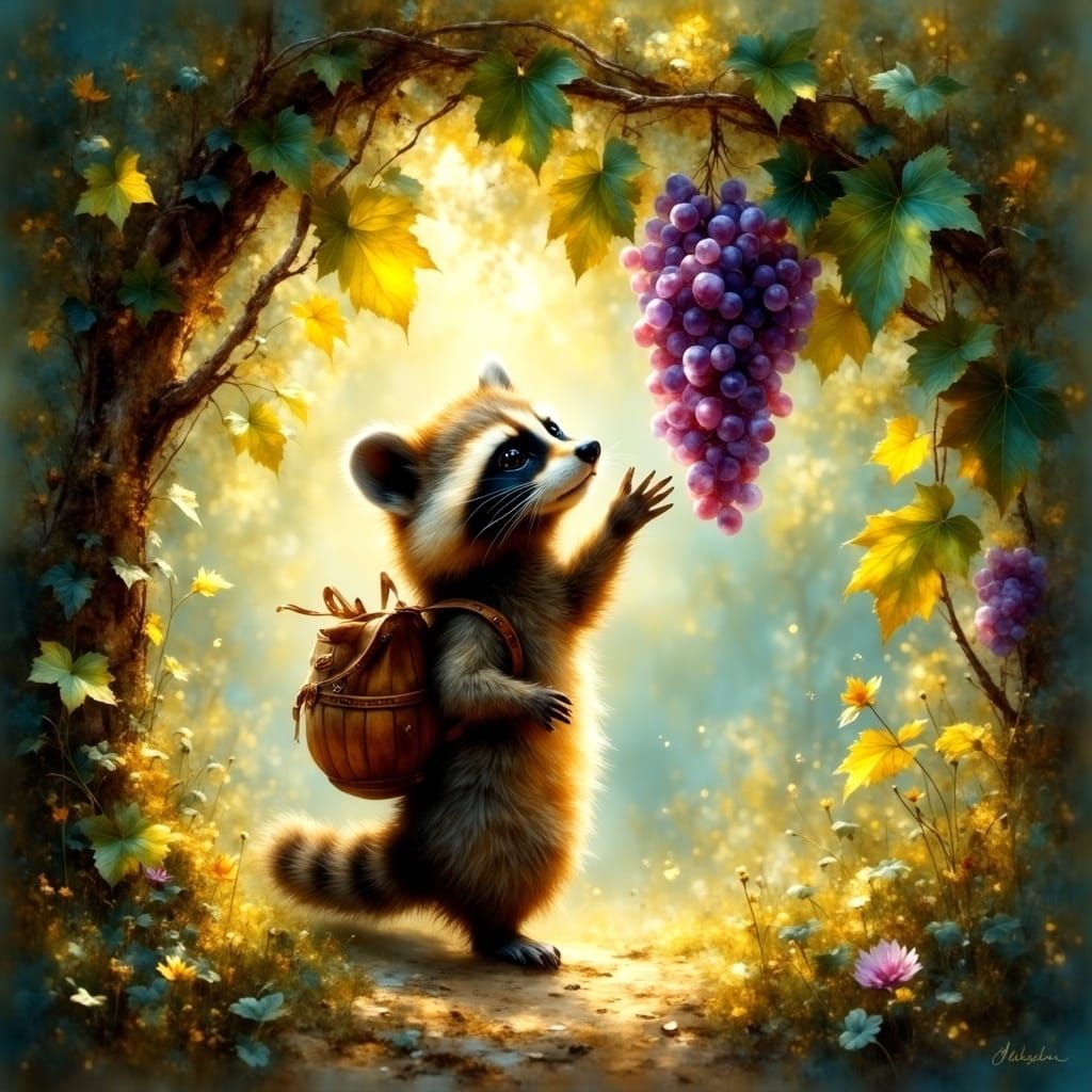 Enchanted Forest Scene in Whimsical Style