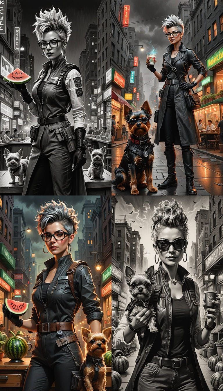 Confident Female Detective in Whimsical Digital Matte Painti...