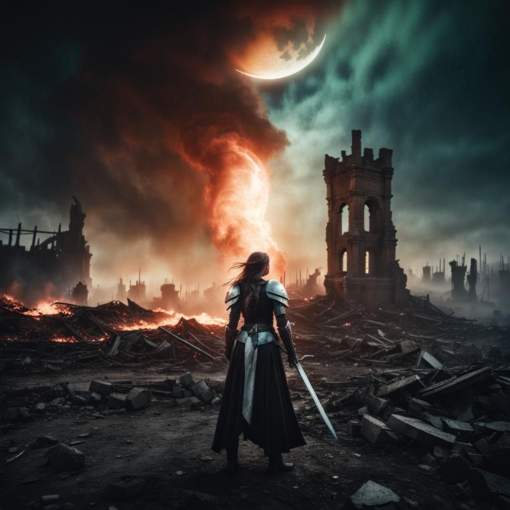 Apocalyptic Knight Warrior on Battlefield