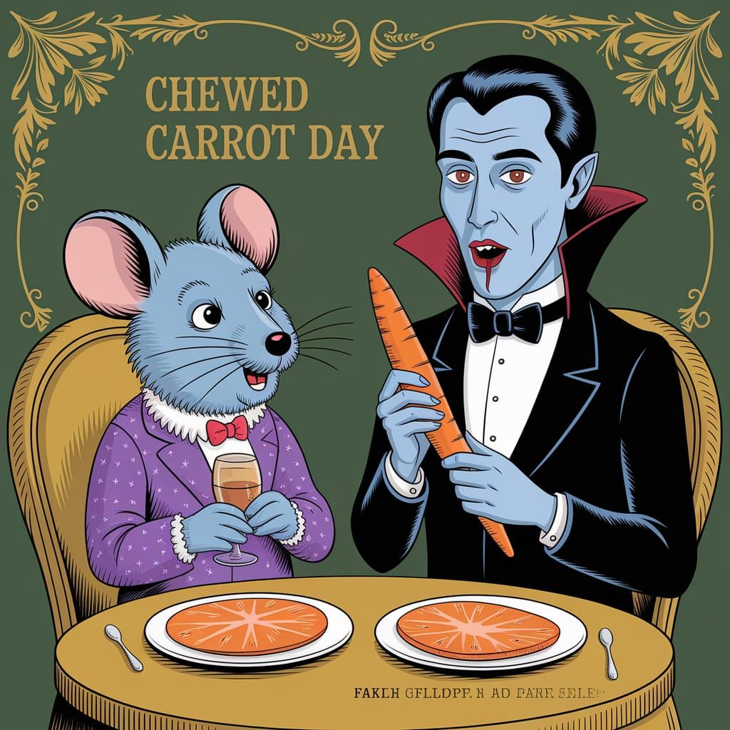 Mouse and Vampire Celebrate Chewed Carrot Day in Renaissance...