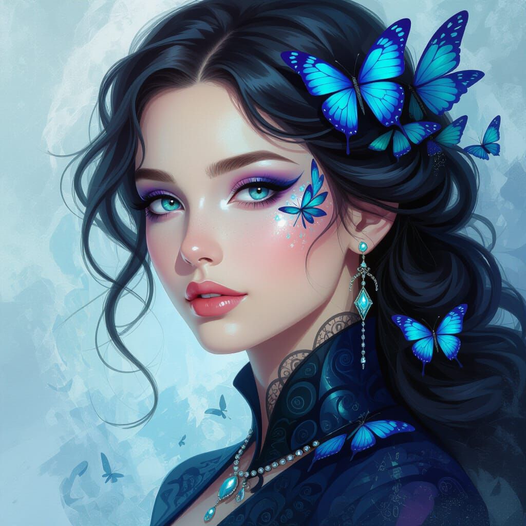 Surreal Beauty Portrait in Digital Art Style