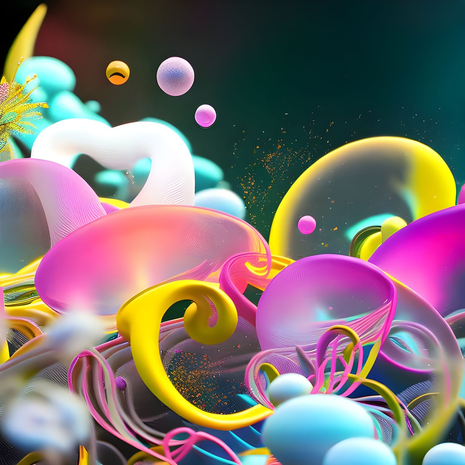 Abstract Graffiti LOVE Design in Pastel Day-Glo