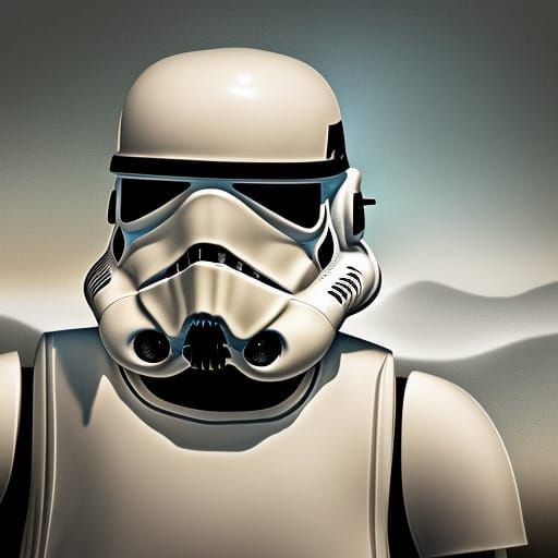 Stormtrooper in Desert: Dramatic Digital Art