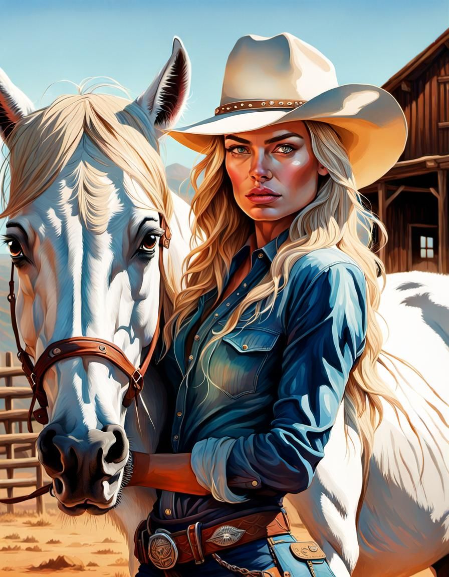 Margot Robbie Cowgirl at Wild West Ranch