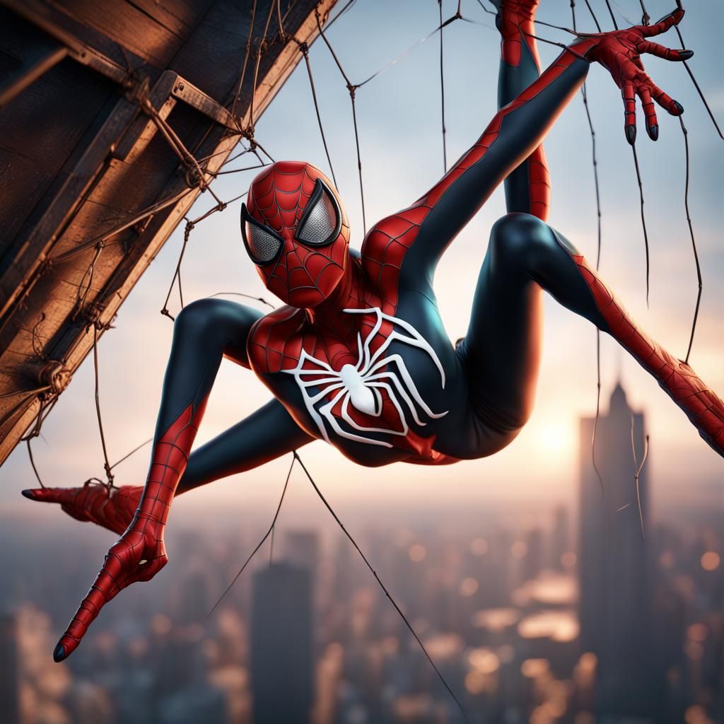 Detailed Spider Girl Fantasy Concept Art