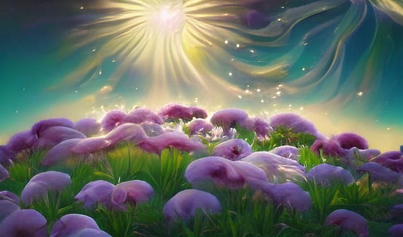 Yin Yang of Flowers in Art Nouveau Style