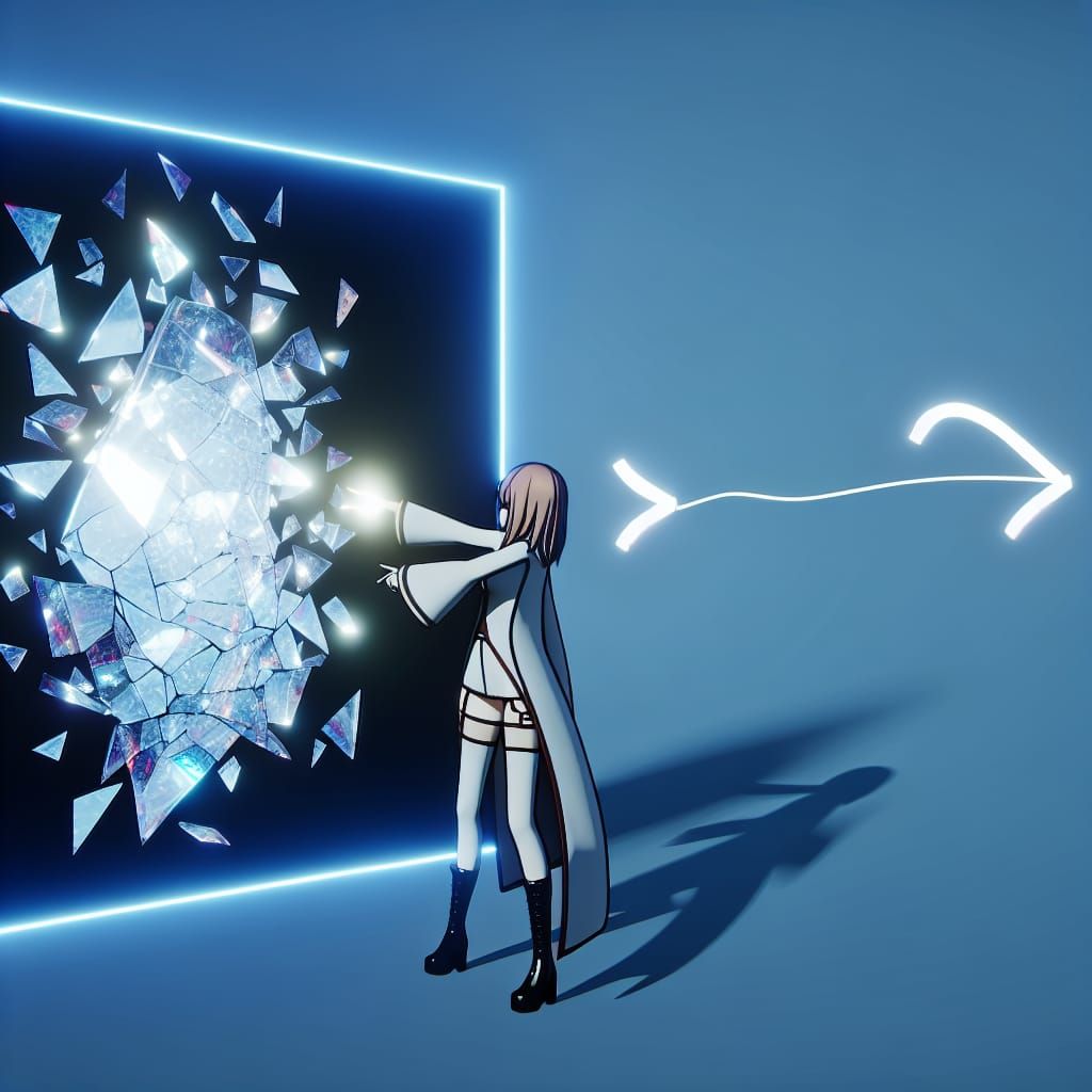 Radiant Shattered Glass in Anime Style