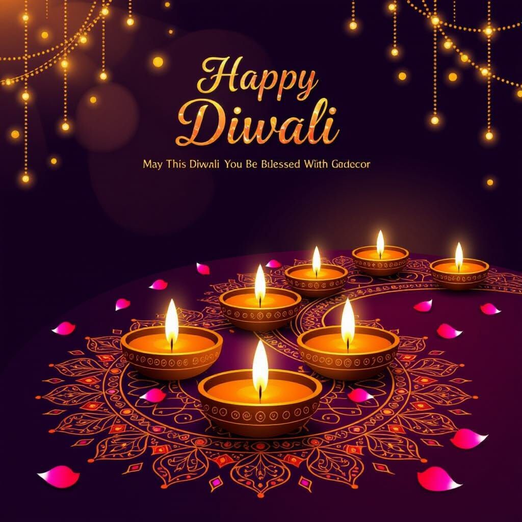 Luxurious Diwali Celebration Wallpaper with Golden Diyas