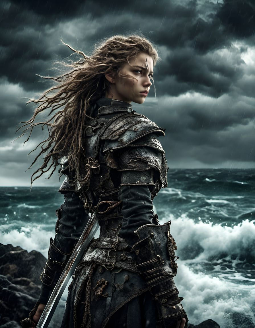 Joan of Arc in Hyperreal Post-Apocalyptic Anime Style