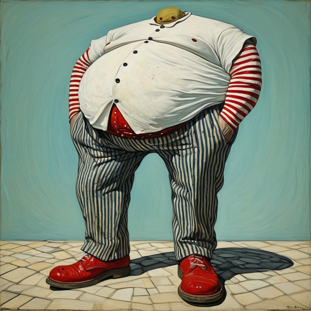 Surreal Van Gogh-Style Figure in Meadow