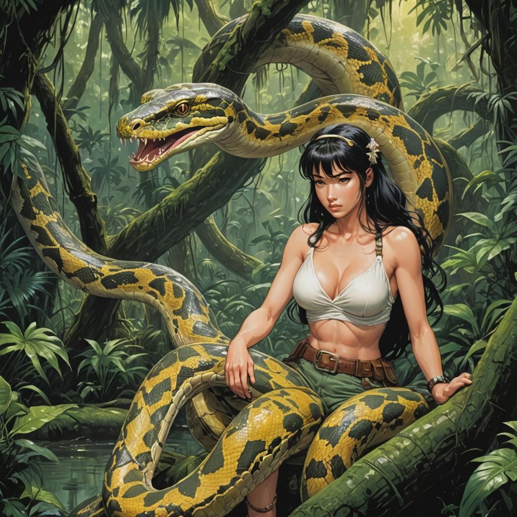 Python in Amazon Jungle: Manga Comic Art