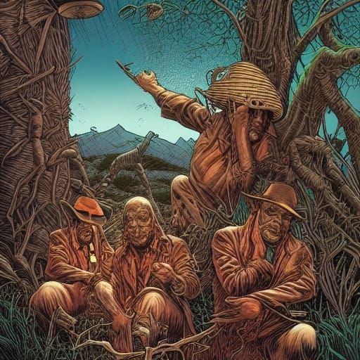 Cannibal Hillbillies on Appalachian Island: Comic Book Art