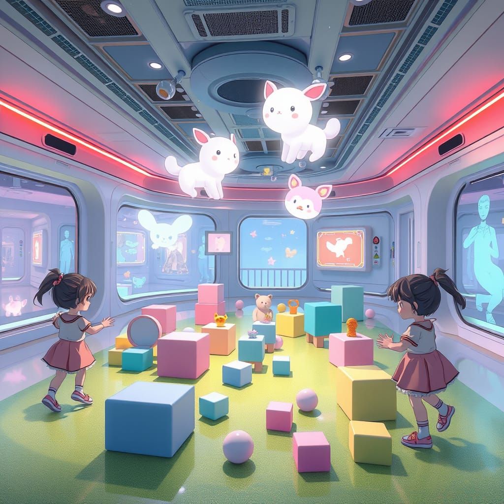 Futuristic Pediatric Hospital in Anime Style