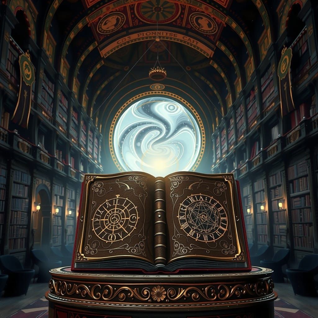 Mystical Portal to Universal Knowledge as Epic Matte Paintin...