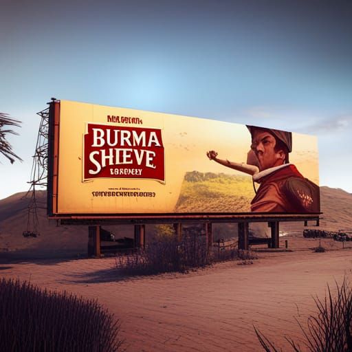 Vintage Burma Shave Ad in 3D Game Style