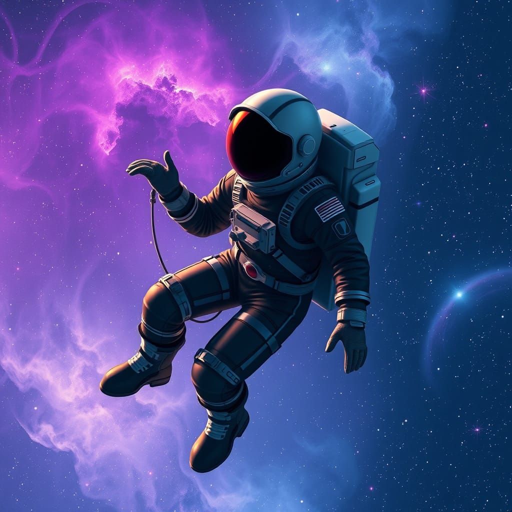 Astronaut in Starry Galaxy: A Cinematic Space Dream