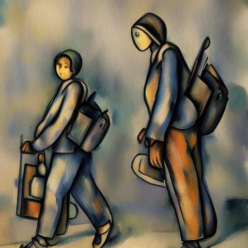Surreal Sardine Travelers Inspired by Cézanne and Bosch