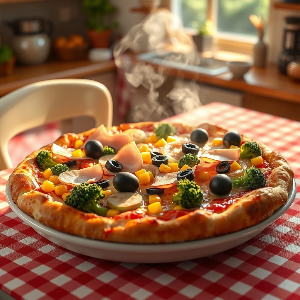 Lush Pizza Scene in Hyperrealistic Detail