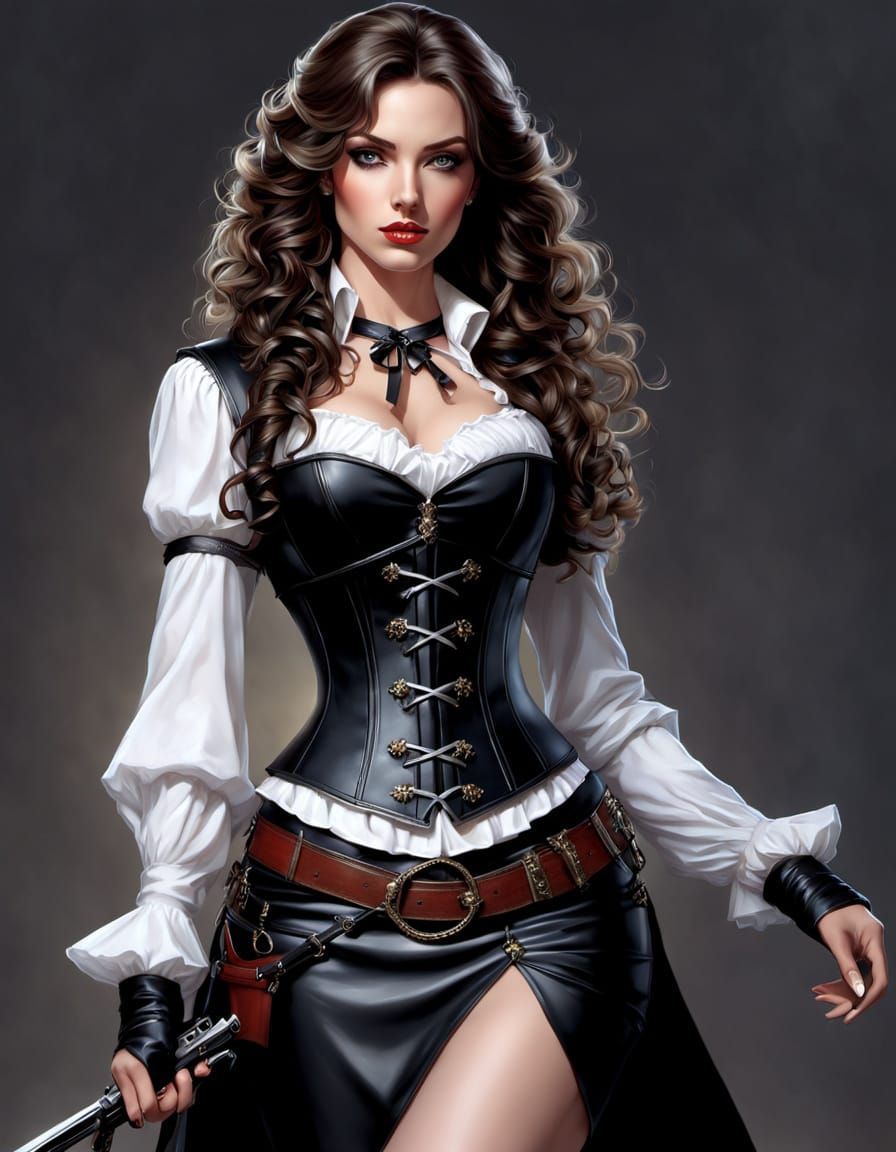 Ethereal Musketeer Maiden with Intricate Details