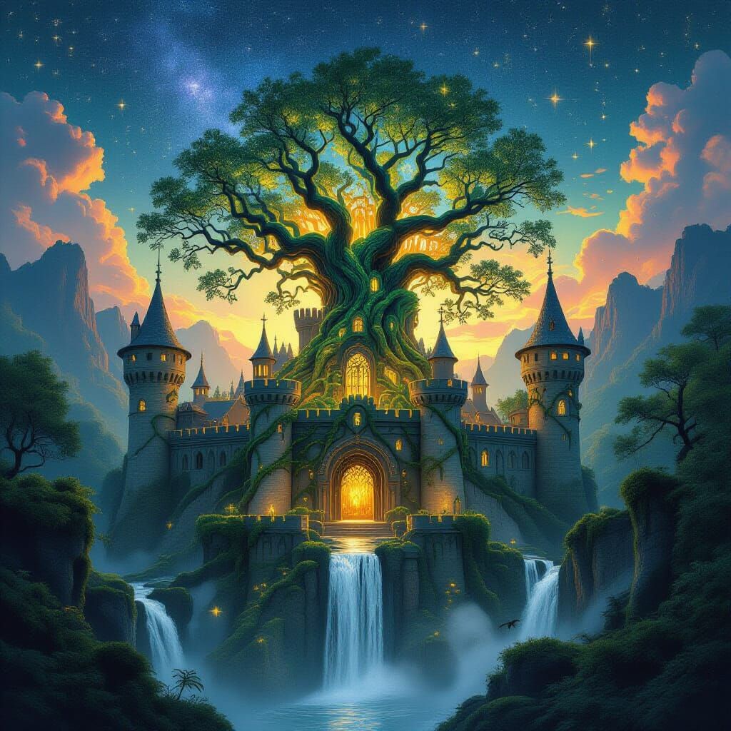 Enchanted Forest Castle Reimagined as Living Tree