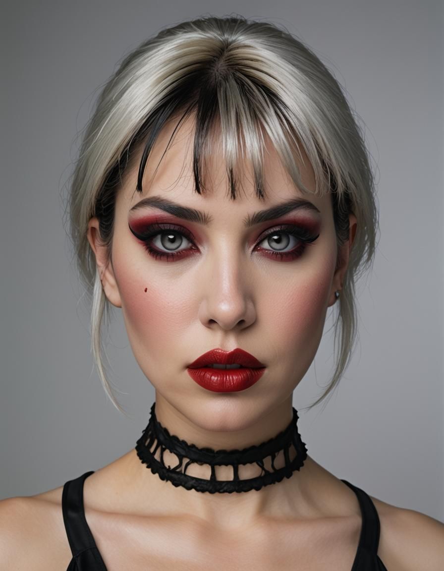 Goth Mistress Portrait with Dramatic Makeup
