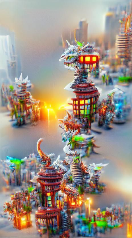 Floating Asian Temple: Digital Fantasy Art