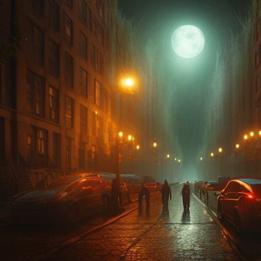 Gramercy Park at Night in 3D Rendered Style