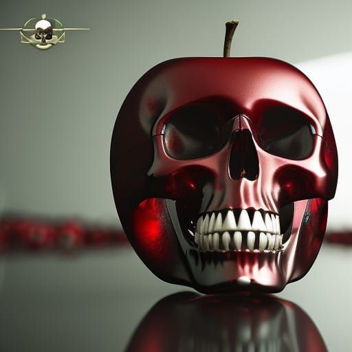 Skull Apple: Hyperrealistic Digital Fantasy Art