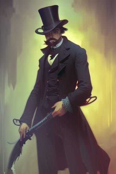 Jack the Ripper Portrait in Gothic Victorian Style