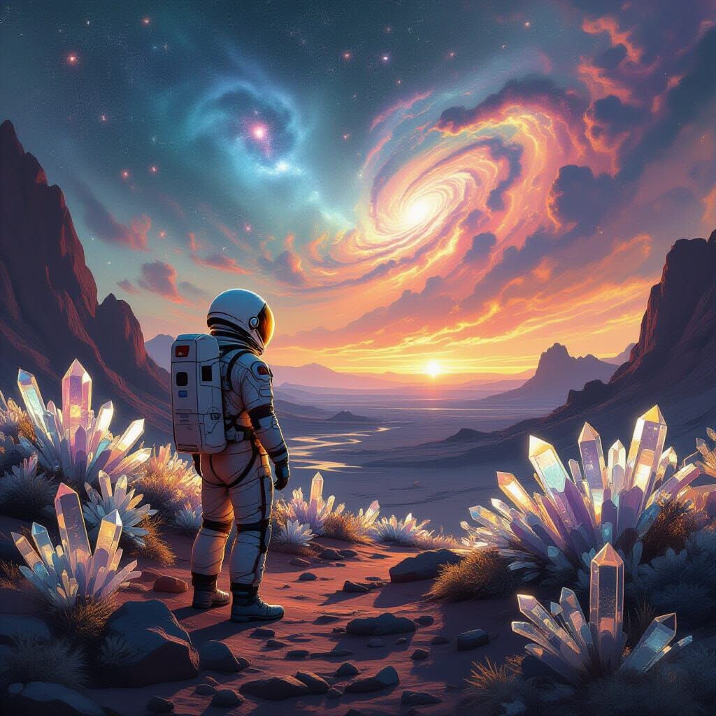 Astronaut Discovers Glowing Oasis on Alien Planet