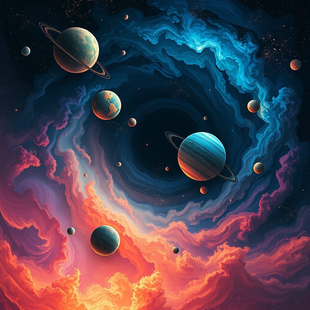 Ethereal Cosmic Vortex in Vibrant Colors