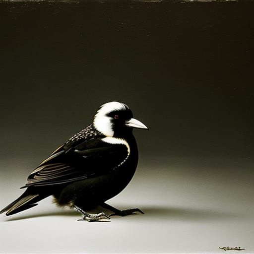 Still Life of Crown and Crow in Winter