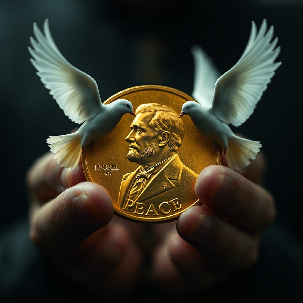 Gold Coin with Nobel and Doves: Peace