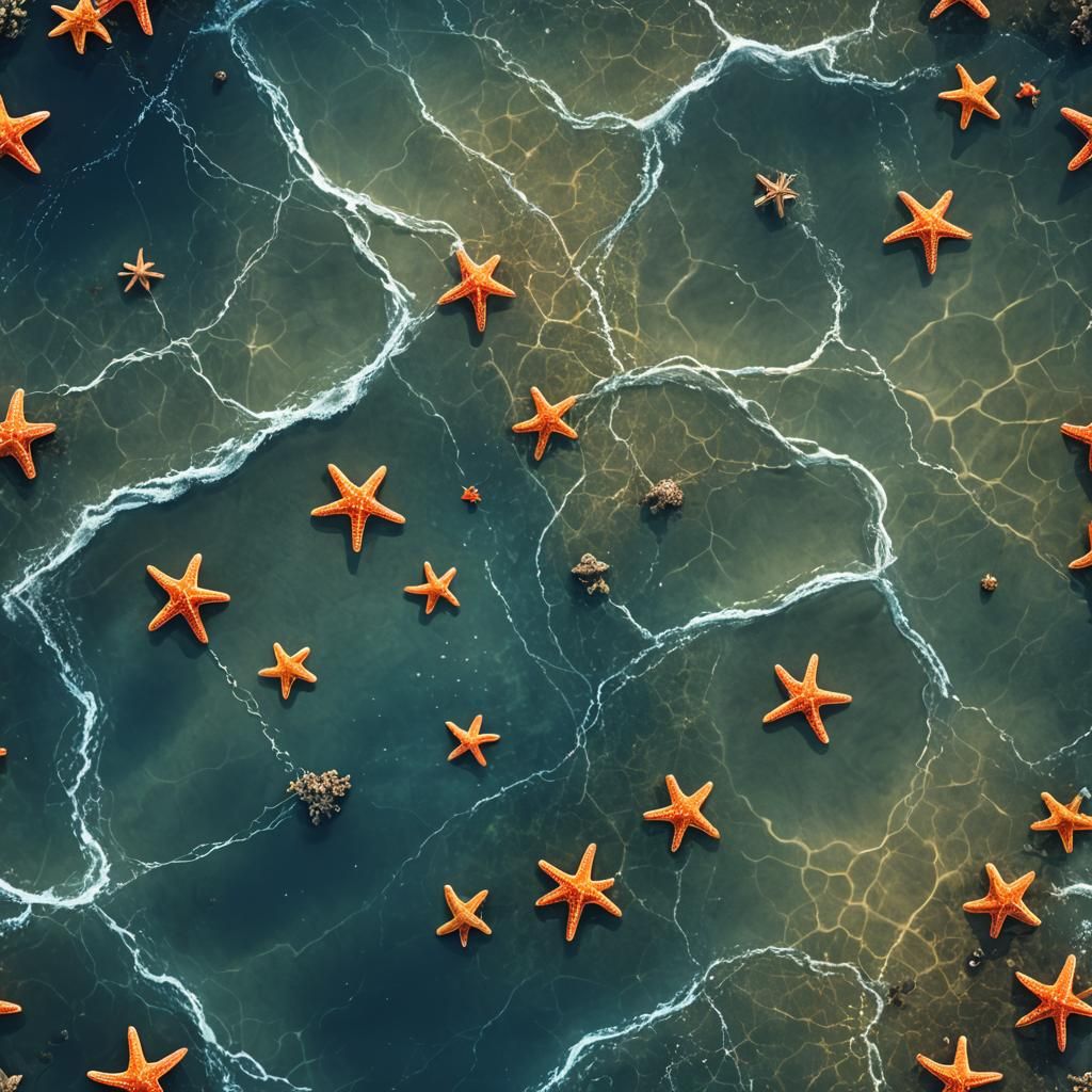 Starfish in Atlantic Ocean: Detailed Matte Painting