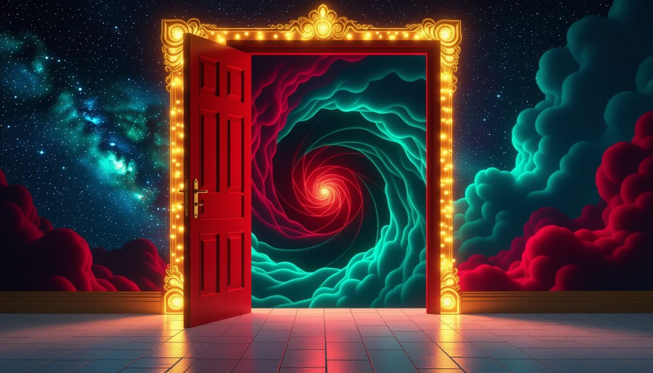 Ethereal Doorway to a Biomechanical Dreamscape