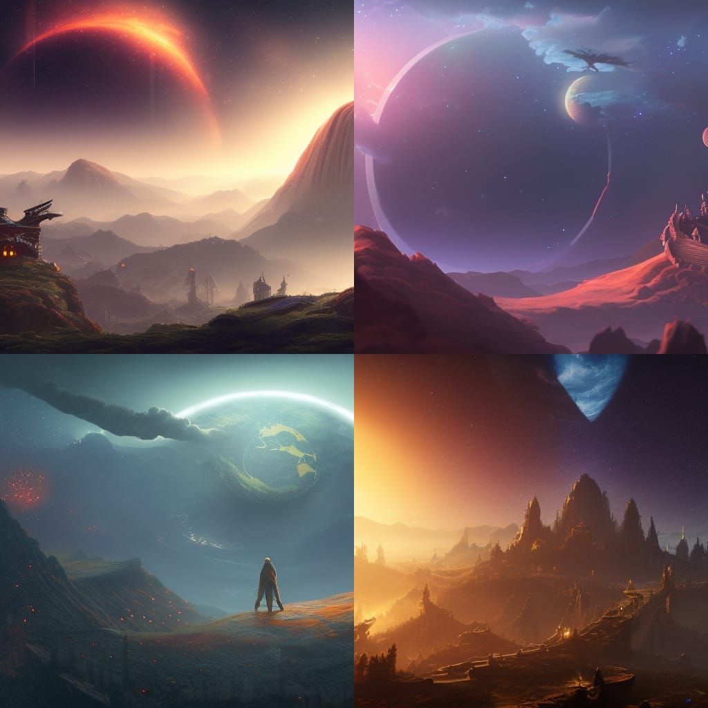 Circle Platform Amongst Stars: Fantasy Concept Art