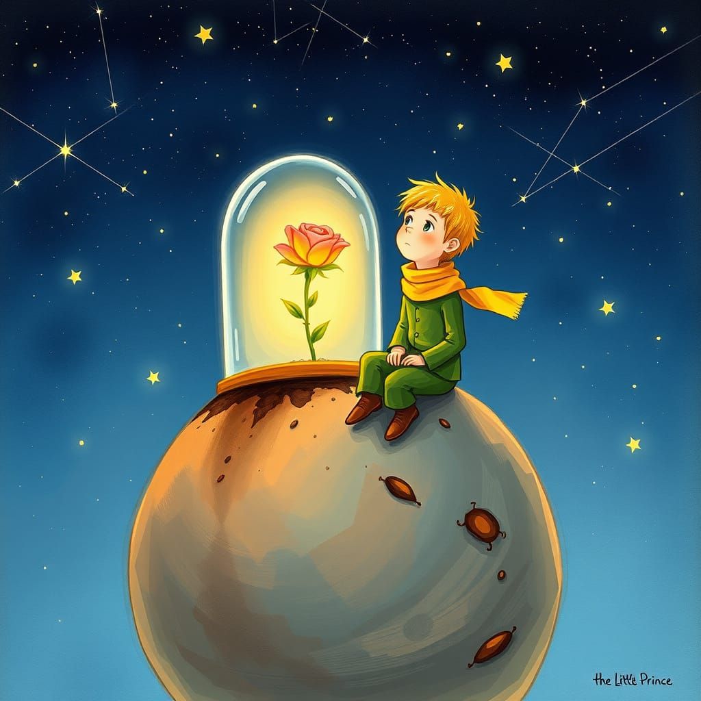 The Little Prince on His Planet