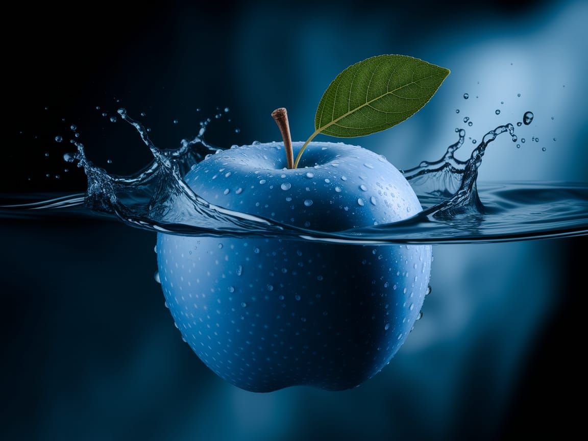 Moody Apple on Turbulent Water
