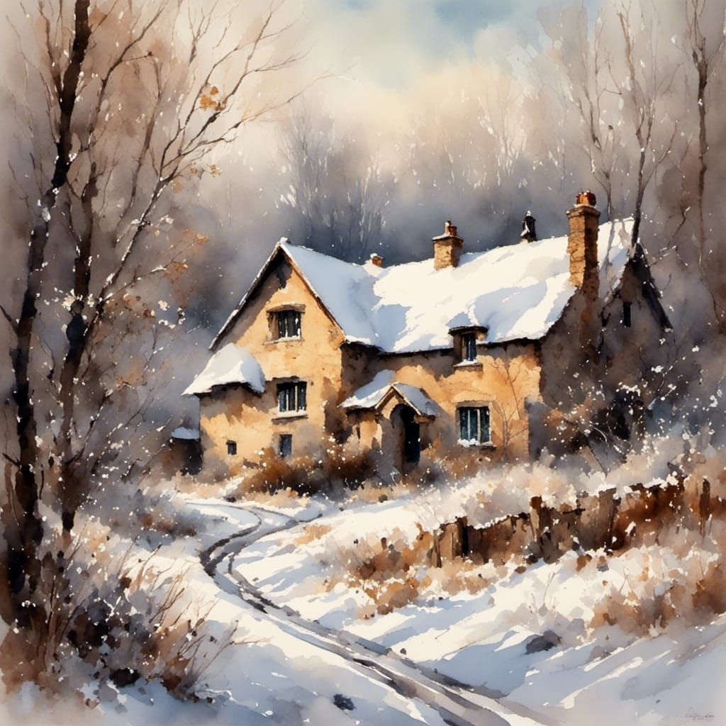 Snowdrops Emerge in Winter Light with Blackbird