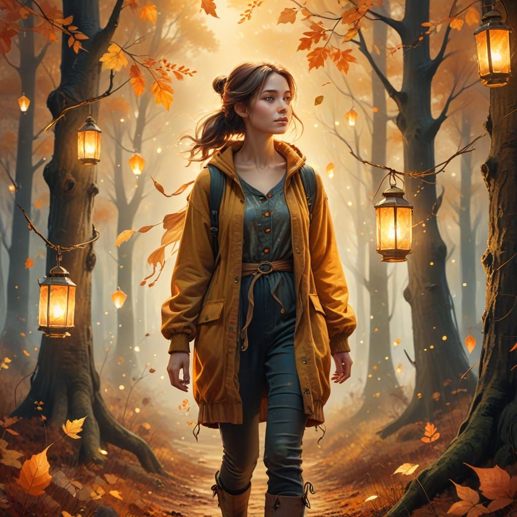 Enchanting Forest Walk in Watercolor Style