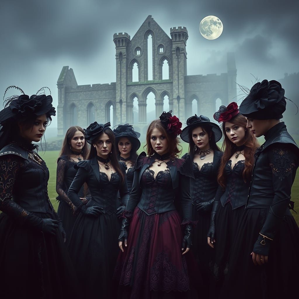 Goths Gather at Whitby Abbey in Victorian Style