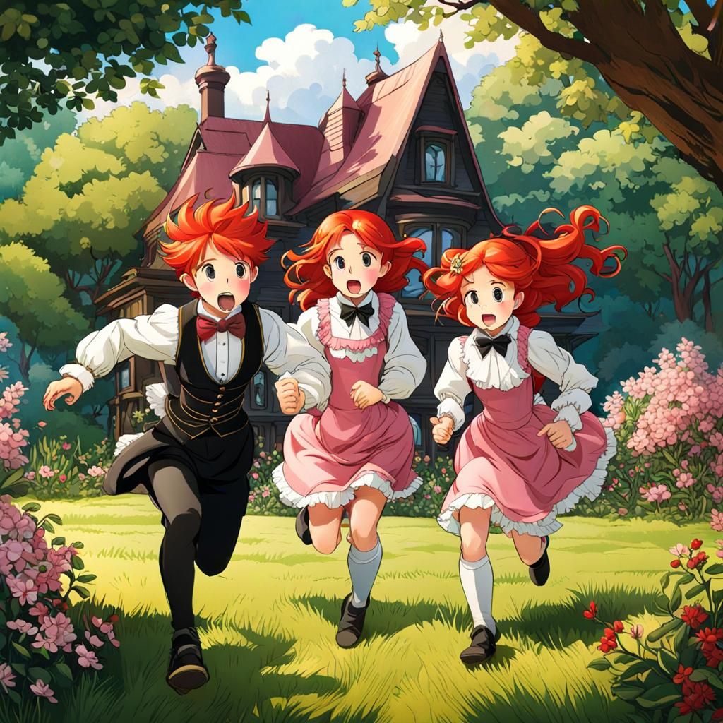 Anime Boy with Wings Under Mountain Ash Trees