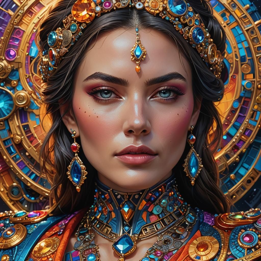 Beautiful Woman Portrait in Hyperrealistic Style