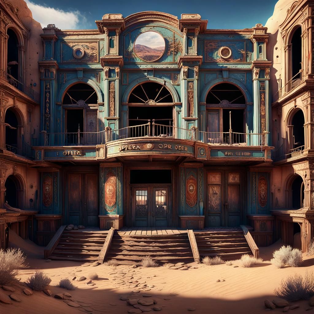 Abandoned Opera House in Desert Ghost Town