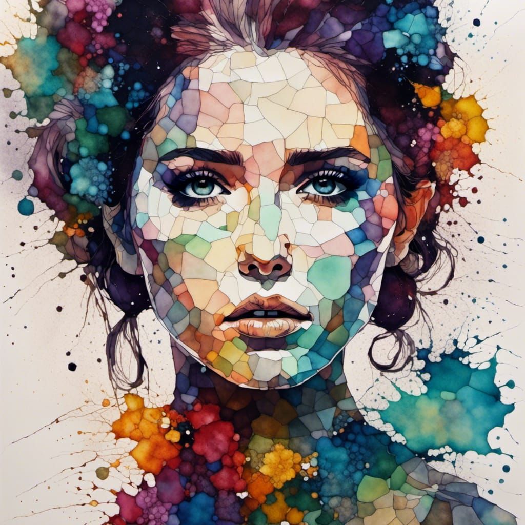 Princess Leia: Polychromatic Splash Art in Geometric Anime S...