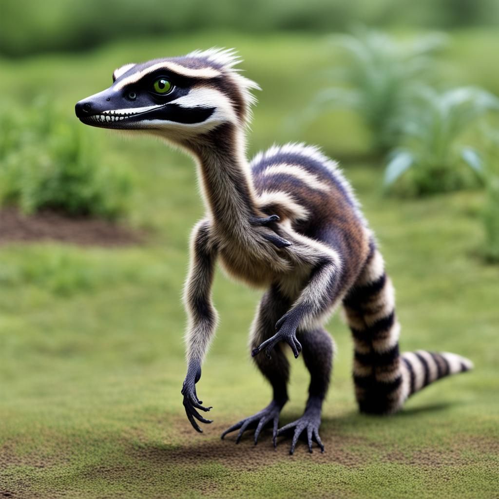 Velociraptor Raccoon Hybrid Creature