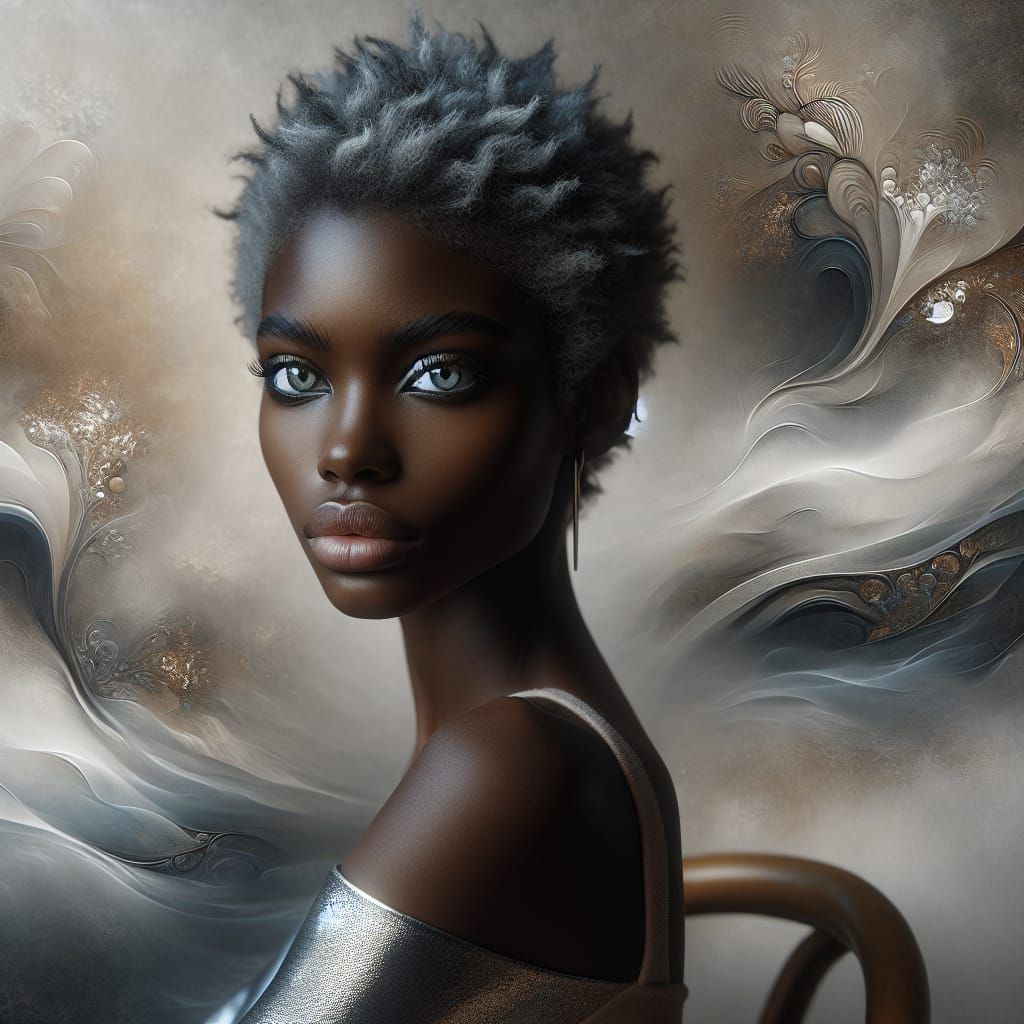 Striking Portrait of a Cat-Eyed Woman in Fog